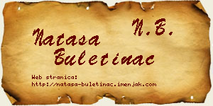 Nataša Buletinac vizit kartica